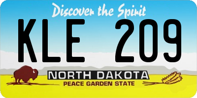 ND license plate KLE209
