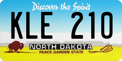 ND license plate KLE210