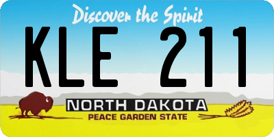 ND license plate KLE211