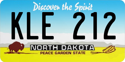 ND license plate KLE212