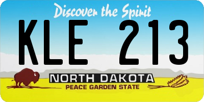 ND license plate KLE213