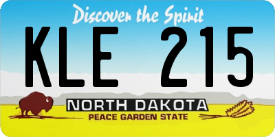 ND license plate KLE215