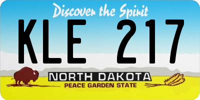 ND license plate KLE217