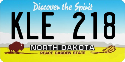 ND license plate KLE218