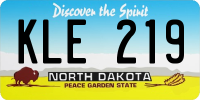 ND license plate KLE219