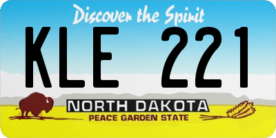 ND license plate KLE221