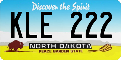 ND license plate KLE222