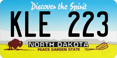 ND license plate KLE223