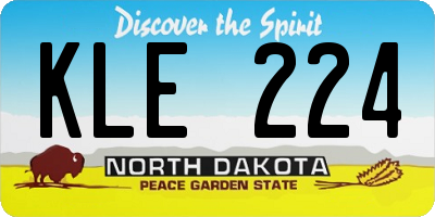 ND license plate KLE224