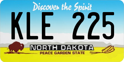 ND license plate KLE225