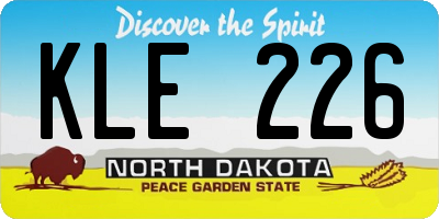 ND license plate KLE226