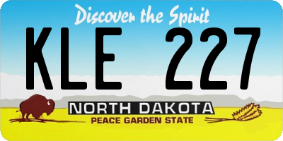 ND license plate KLE227