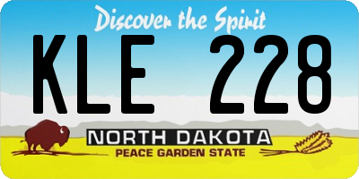 ND license plate KLE228