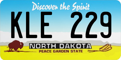 ND license plate KLE229