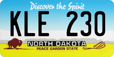 ND license plate KLE230