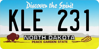 ND license plate KLE231