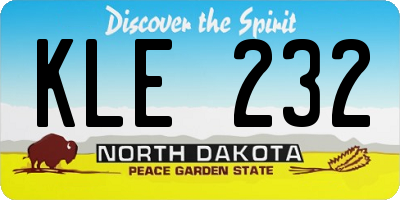 ND license plate KLE232