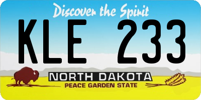 ND license plate KLE233