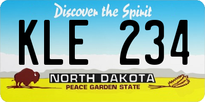 ND license plate KLE234