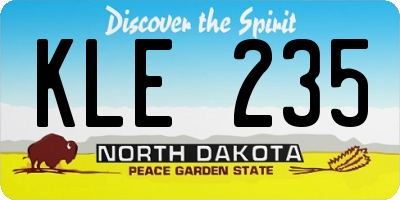 ND license plate KLE235