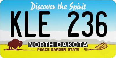 ND license plate KLE236
