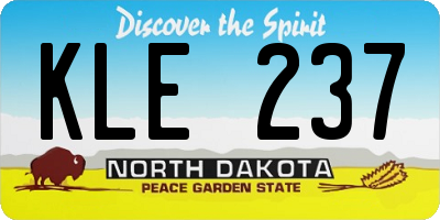 ND license plate KLE237