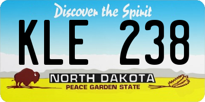 ND license plate KLE238