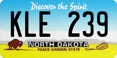 ND license plate KLE239