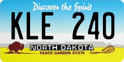 ND license plate KLE240