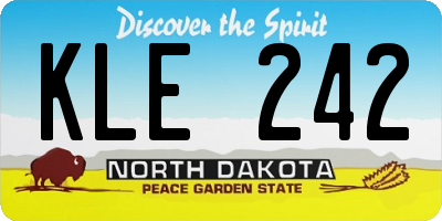 ND license plate KLE242
