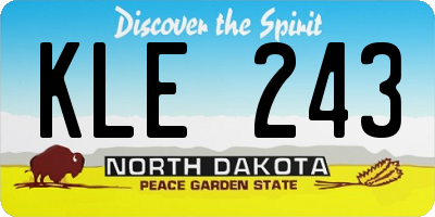 ND license plate KLE243