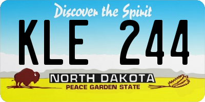 ND license plate KLE244