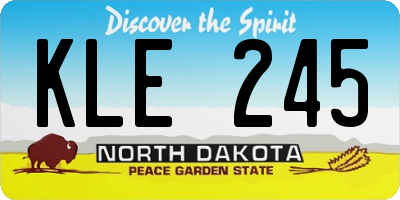 ND license plate KLE245