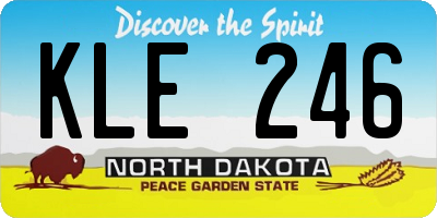 ND license plate KLE246