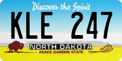 ND license plate KLE247