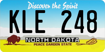 ND license plate KLE248