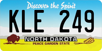 ND license plate KLE249
