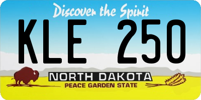 ND license plate KLE250