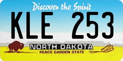 ND license plate KLE253