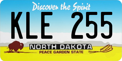 ND license plate KLE255