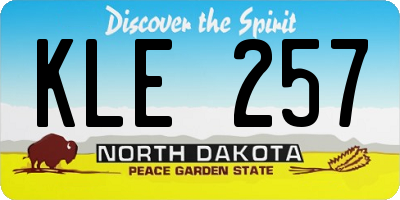 ND license plate KLE257