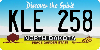 ND license plate KLE258