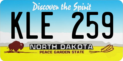 ND license plate KLE259