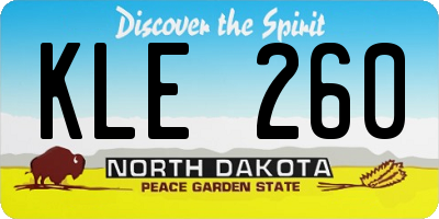 ND license plate KLE260