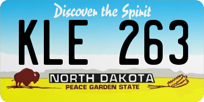 ND license plate KLE263