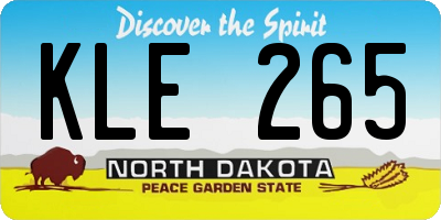 ND license plate KLE265