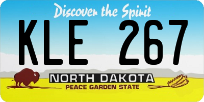 ND license plate KLE267