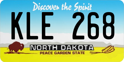 ND license plate KLE268