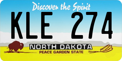 ND license plate KLE274