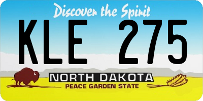 ND license plate KLE275